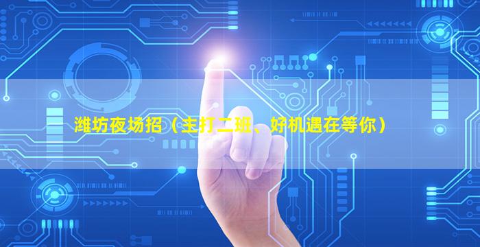 潍坊夜场招（主打二班、好机遇在等你）